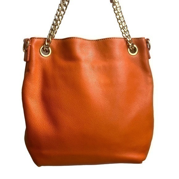 Michael kors orange leather top handle bag